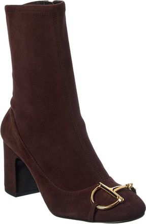 Gucci Half Horsebit Suede Bootie