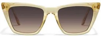 Quay Call The Shots 54mm Gradient Cat Eye Sunglasses in Daffodil/Smoke Taupe at Nordstrom Rack