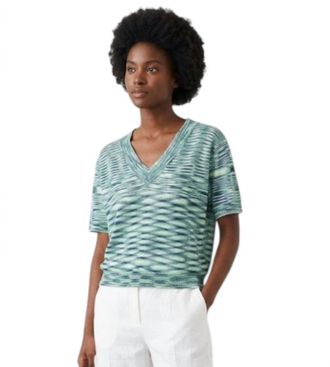 Anonyme Designers Viscose Knitwear Blouse In Emerald