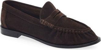 Rag & Bone Lexi Penny Loafer in Dark Chocolate Suede at Nordstrom, Size 36.5