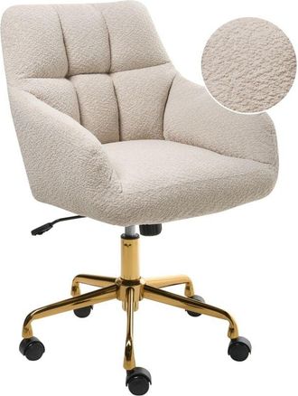 Beliani Desk Chair PALMDALE Boucle Light Beige