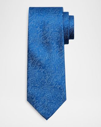 Charvet Mens Multi-Paisley Silk Tie