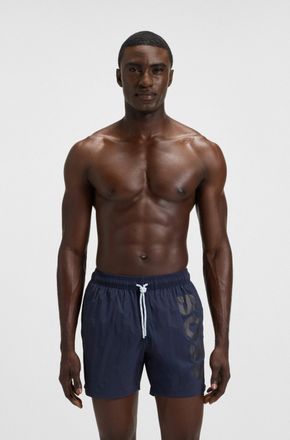 HUGO BOSS Badeshorts BOSS Octopus, Herren, Gr. XXL, N-Gr, blau (navy 417), Web, Obermaterial: 100% Polyamid, Badehosen Badeshorts, Mit BOSS Logoschriftzug, elas