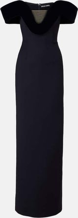 DAVID KOMA Abito bustier in misto lana con scollo bardot