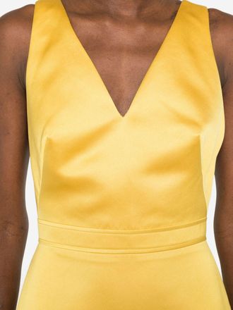 Elisabetta Franchi Embroidered V-Neck Dress - Yellow