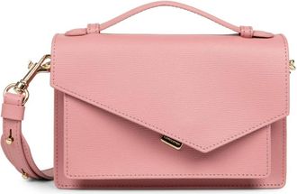 Lancaster Elegante Flap Handtas met Sluiting - Zo&eacute; 480-011 - Dames - Schoudertassen - Roze - ONE Size - Leer - Tassen