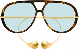 Bottega Veneta Drop 63mm Aviator Sunglasses in Havana at Nordstrom