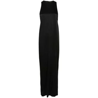 Saint Laurent Crepe Satin Dress - female - Saint Laurent - Gowns - Black - S - Dresses