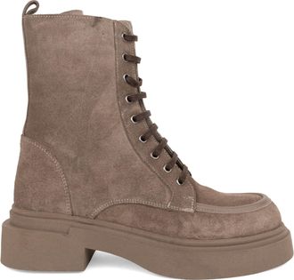 Sergio Moretti Gray Suede Lace-Up Boots