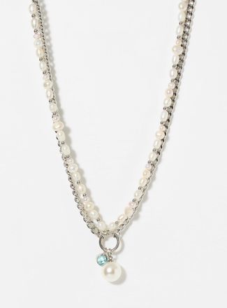 Vitaly Mens Sway chain and pearl necklace