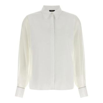 PESERICO Dames, Blouses & Shirts, Wit, Maat: L Katoen