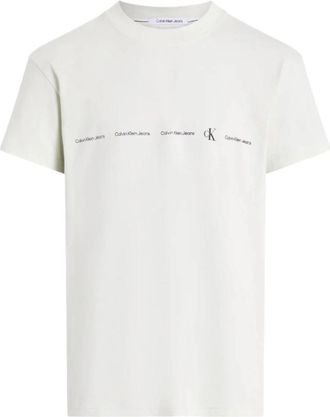 Calvin Klein Logo Repeat Tee Urban Style - Heren - T-shirts - Beige - XL - Katoen - Tops