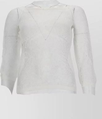Alberta Ferretti viscose knit net long sleeve top