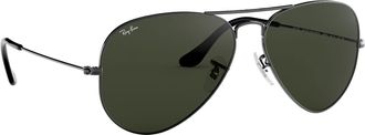 Ray-Ban mens Aviator Sunglasses, Gray (Frame: Gray, Lens Color: Gray-green), L UK