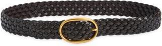 Madewell Woven Leather Oval Buckle Belt in Coffee Bean at Nordstrom Rack, Size Xx-Small/small