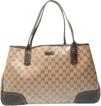 Gucci Pre-owned Tote Bags, female, Beige, Size: ONE SIZE Pre-owned GG Crystal Tote Bag