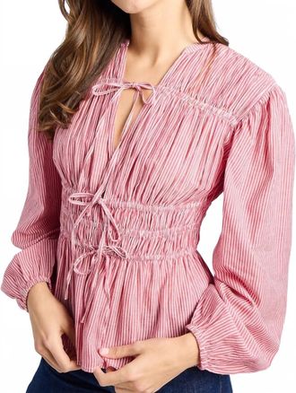 Mille Ella Long-Sleeve Top In Tango Stripe