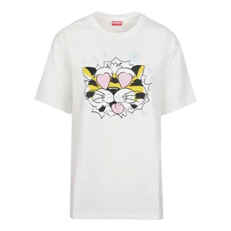 Kenzo T-Shirts, female, White, Size: XS Wild Tiger Loose T-shirt