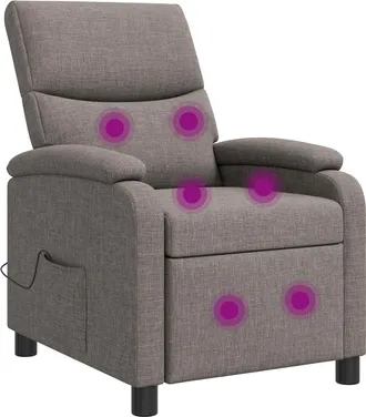 vidaXL Silla De Masajes Reclinable Topo Tela Vidaxl