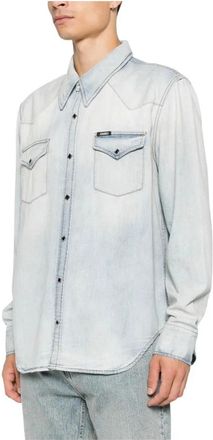 Amiri Western Denim Long Sleeve Shirt - Heren - Spijkeroverhemden - Blauw - XL - Denim - Overhemden
