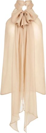 Nina Ricci Top in seta con scollo allamericana - Toni neutri