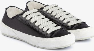 Pedro Garcia Black frayed satin sneaker | Parson | Essentials collection
