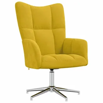 vidaXL Sill&oacute;n De Relax De Terciopelo Amarillo Mostaza Vidaxl