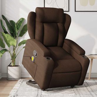 vidaXL Vidaxl - Silla De Masaje Reclinable De Pie De Tela Marr&oacute;n