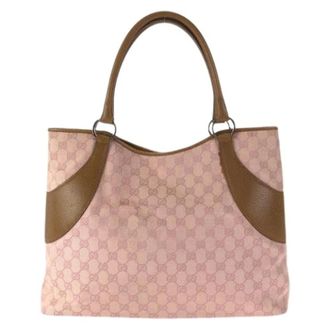 Gucci Pre-owned Tote Bags, female, Pink, Size: ONE SIZE Pre-owned GG Canvas 2way Tote Bag