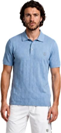 K-Swiss Drift Active Short Sleeve Seamless Polo in Blue Fog at Nordstrom, Size X-Large