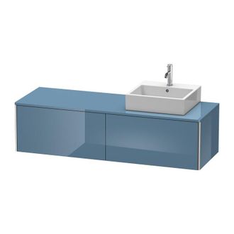 Duravit Mueble De Pared Duravit Xsquare 160,0 X 54,8 Cm, 2 Cajones, Color (frente/cuerpo): Laca De Alto Brillo Stone Blue - Xs4904r4747