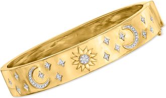Ross-Simons Diamond Celestial Bangle Bracelet in 18kt Gold Over Sterling