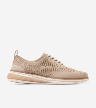 Cole Haan Mens &Oslash;riginal Grand Energyweave Stitchlite Wingtip Oxford Shoes - Beige Size 10.5