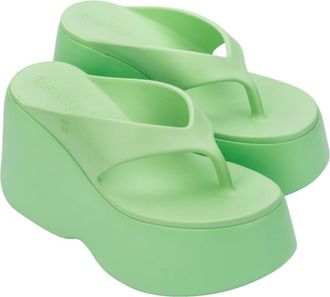 Melissa Platform Wedge Flip Flop in Green at Nordstrom, Size 10