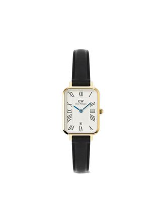 Daniel Wellington Quadro 20mm - women - Mineral Glass/Calf Leather/PVD-Plated Stainless Steel - One Size - White