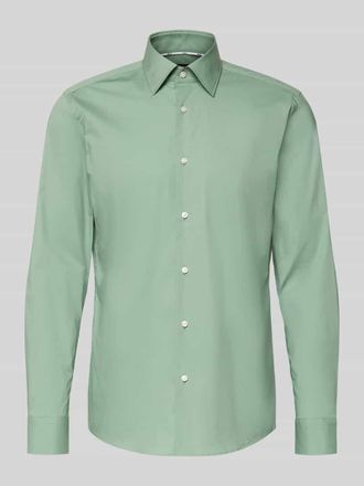 HUGO BOSS Slim Fit Businesshemd aus Baumwoll-Mix Modell H-HANK-KENT in Gruen, Gr&ouml;&szlig;e 38