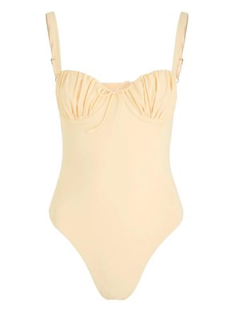 Faithfull The Brand Dinard ruched bow one piece - Neutrals
