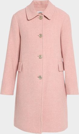 Fleurette Textured Wool-Blend Straight Coat