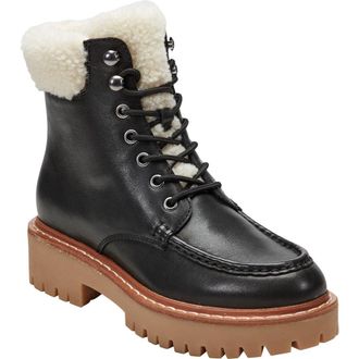 Marc Fisher Nallie Faux Shearling Boot in Black at Nordstrom Rack, Size 10