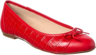 French Sole Cordelia Croc-Embossed Leather Flat