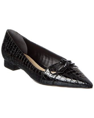 Alexandre Birman Kate Croc-Embossed Patent Flat