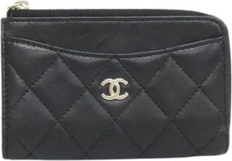 Chanel Pre-owned Wallets, female, Black, Size: ONE SIZE Pre-owned Card Case