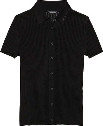 Balenciaga Short Sleeved Ribbed Viscose
