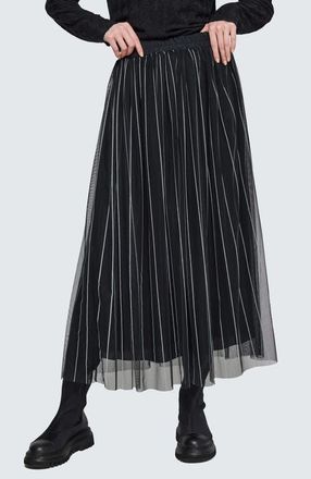 Luukaa D'Celli Siana Tulle Skirt in Black Ecru at Nordstrom, Size 14