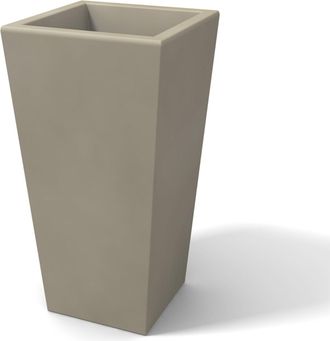 KLORIS Kloris - Maceta Moderna Rectangular De Resina Mod. Egizio Liscio H 65 Ceniciento