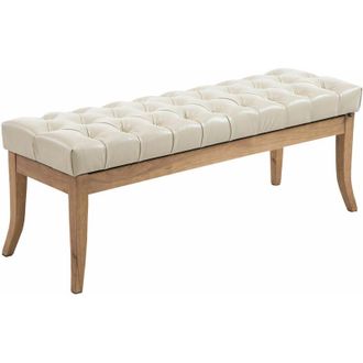 Clp Panca design ramses in similpelle e legno chiaro antico crema 120 cm