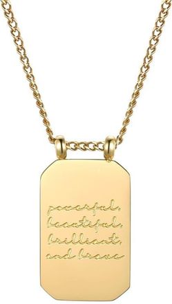 Mantra Powerful, Beautiful, Brilliant, and Brave - Necklace in Yellow Gold at Nordstrom