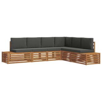 vidaXL Conjunto De Sof&aacute;s De Exterior Con Coj&iacute;n Natural Y Antracita Vidaxl