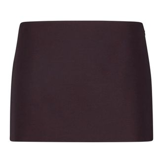 Khaite Rokken, Dames, Bruin, S, Wol, Bordeaux Wol Zijde Mini Rok