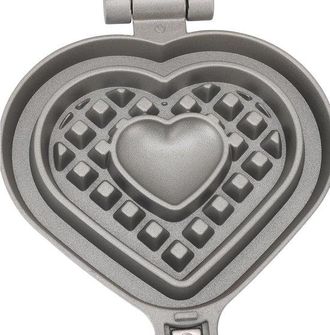 OEM Gofrera Con Forma De Coraz&oacute;n - Ideal Para Preparar Desayunos - Dise&ntilde;o De Doble Cara - 14,5 X 35 Cm - Color Negro